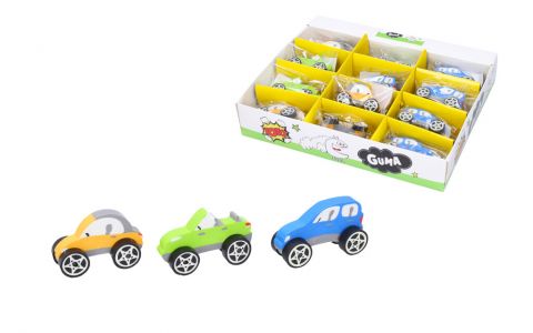 Guma mazacia autíčko, mix vzorov - žltá