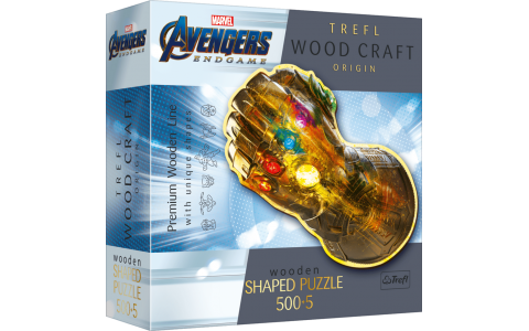 Trefl Drevené puzzle 500+5 - Avengers Rukavica nekonečna