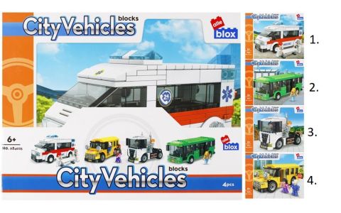 Stavebnica Alleblox City Vehicles 211-255ks/4druhy - 1