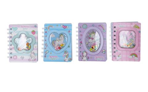 Notes s glitrom Jednorožec 60strán 11,5x8cm - modrá Notes s glitrom Jednorožec 60strán 11,5x8cm - modrá