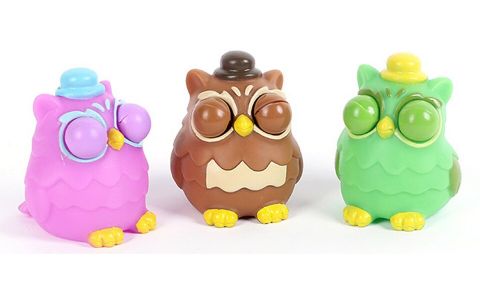 Stláčacie zvieratko Sova 7cm - zelená