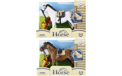 Kôň s príslušenstvom 13cm - biela
