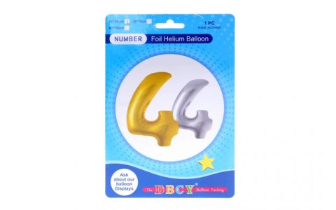 Balónik v tvare čísla 4 - zlatá