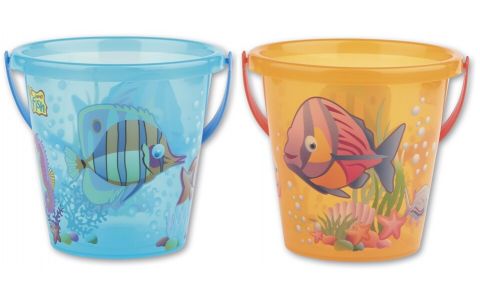 Kýblik s motívom rybičiek 17x16cm - modrá