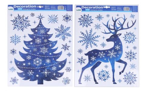 Vianočná nálepka na okno 29x41cm - náhodný