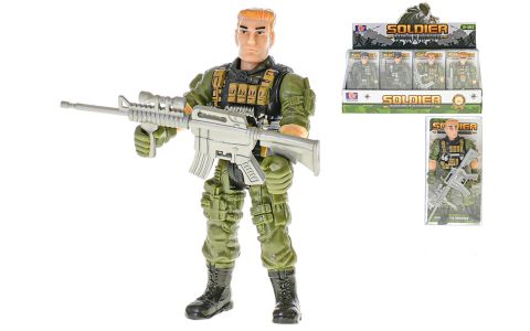 Vojak so zbraňou figúrka 12cm - zelená - náhodný