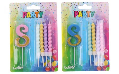 Tortová sviečka číslo:8+4sviečky - modrá