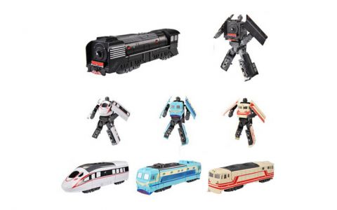 Autorobot vlak 10 cm - čierna