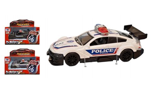 Policajné auto športové kov 11cm - čierna
