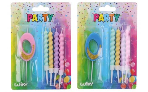 Tortová sviečka číslo:0+4sviečky - modrá