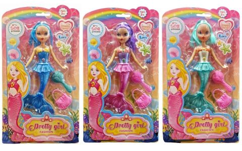 Morská víla s príslušenstvom 21cm - modrá