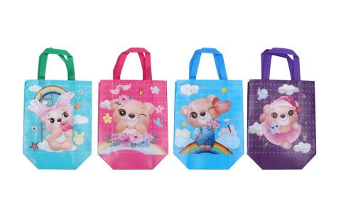 Taška netkaná textília 22cm - modrá