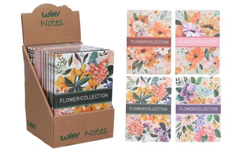 Notes linajkový kvety 21x14,5cm, 80strán - náhodná