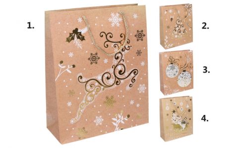 Vianočná darčeková taška 26x32x10cm - náhodný