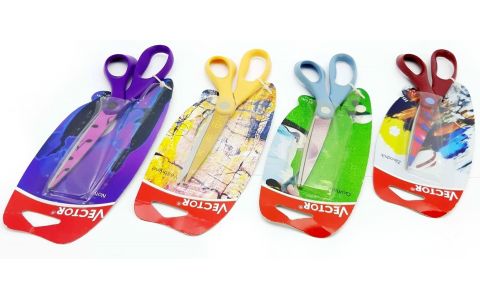 Nožnice farebné s potlačou 21cm - žltá