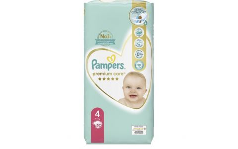 PAMPERS PREMIUM CARE 4 Maxi detské plienky (8-14 kg) 52 ks