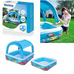 BESTWAY Nafukovací bazén štvorec 140x114cm CORAL REE