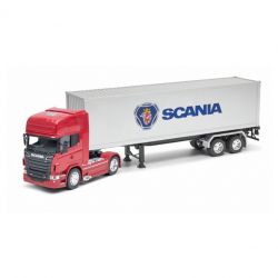 1:32 Scania V8 R730 Tractor Trailer Červená