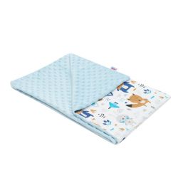 Detská deka z Minky New Baby Medvedíkovia modrá 80x102 cm 