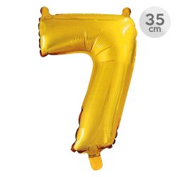 Balón narodeninový 35 cm - číslo 7, zlatý