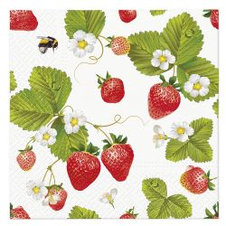 Obrúsky paw l 33x33cm strawberries with bees