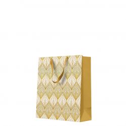 Darčeková taška premium ornamental gold, medium - 20x25x10 cm