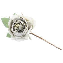 Kvet MagicHome, ruža rozvitá, zelená, stonka, veľkosť kvetu: 11 cm, dĺžka kvetu: 22 cm, bal. 6 ks