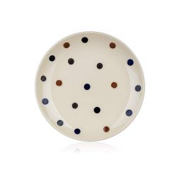BANQUET Talíř dezertní keramický DOTS 18,6 cm, hnědé puntíky