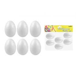Vajíčko polystyrénové dekoračné 6cm, 6ks