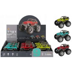 Jeep auto s veľkými kolesami na zotrvačník 13cm - náhodná