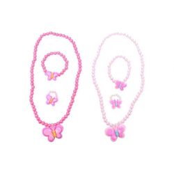 Módne doplnky s motýlikom náhrdelník, prsteň, náramok - náhodná