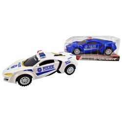 Športové policajné auto na zotrvačník 19cm - modrá