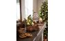 Dekorácia MagicHome Vianoce, Snehuliak s vozíkom, 6 LED, 3xAA, keramika, 35x24x43 cm