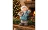 Postavička MagicHome Vianoce, Chlapček s lampášom a ježkom, keramika, 23x20x39,5 cm
