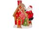 Dekorácia MagicHome Vianoce, Domček so santom na streche, LED, terakota, 2xAAA, 27x13x34 cm