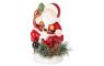 Dekorácia MagicHome Vianoce, Santa s čečinou, LED, terakota, 10x8,2x13,7 cm