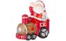 Dekorácia MagicHome Vianoce, Santa s vláčikom, LED, terakota, 10,3x6,3x10,7 cm