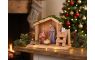 Dekorácia MagicHome Vianoce, Betlehem, drevo, polyresin, 15 cm