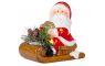 Dekorácia MagicHome Vianoce, Santa na saniach, LED, terakota, 12,6x8,5x11,5 cm