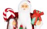 Dekorácia MagicHome Vianoce, Santa, s darčekom, červený, 45 cm