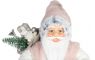 Dekorácia MagicHome Vianoce, Santa, s darčekom, ružovo-hnedý, 30 cm