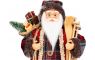 Dekorácia MagicHome Vianoce, Santa, s darčekom, červený, 30 cm