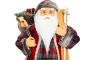 Dekorácia MagicHome Vianoce, Santa, s darčekom, červený, 60 cm