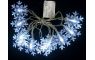 Reťaz MagicHome Vianoce SnowFlake, 10 LED studená biela, jednoduché svietenie, 2xAA, IP20, interiér, osvetlenie, L-0,90 m